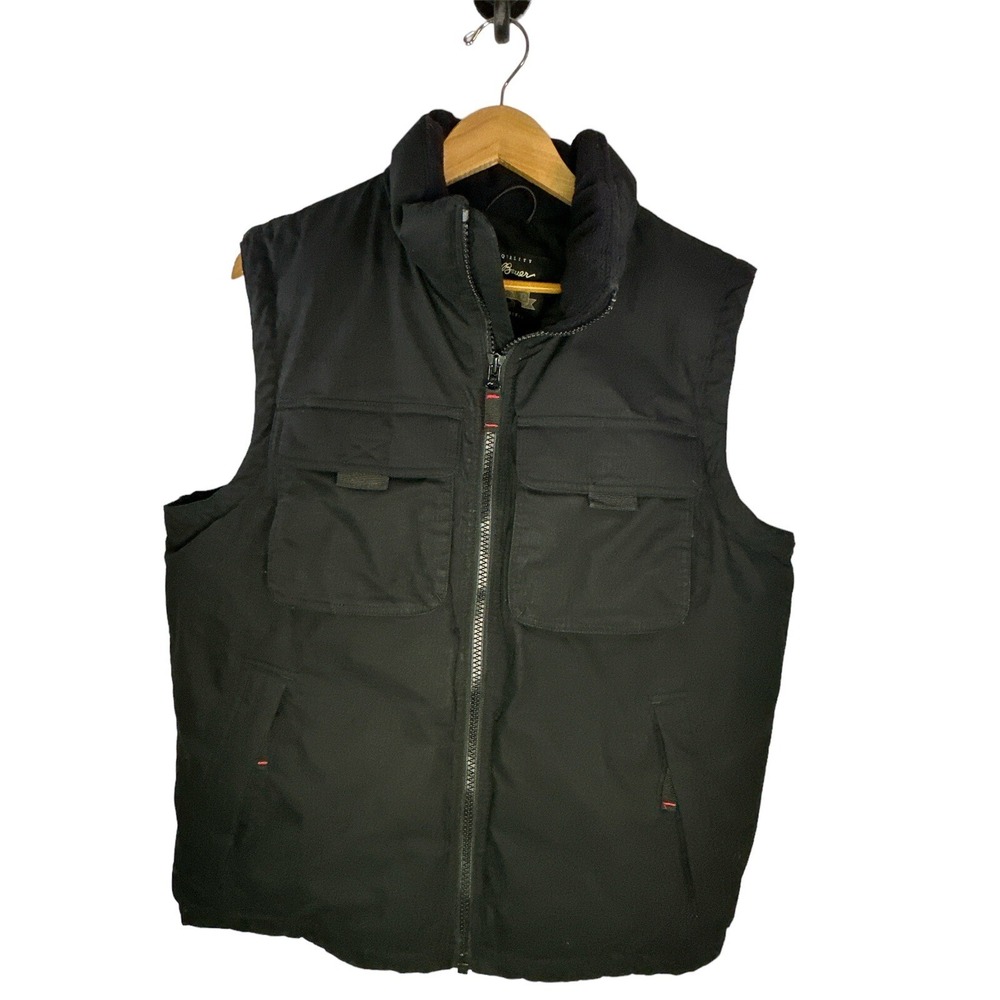 Eddie Bauer Outdoor Outfitters Goose Down Men's Black Vest Field Pockets Size S